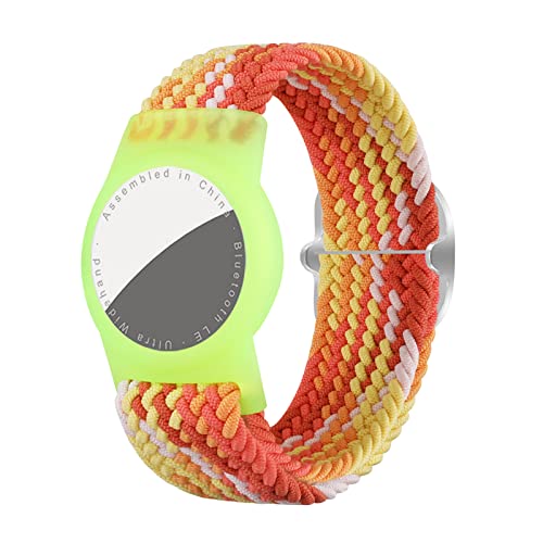 Dingfeiyu Nylon für AirTag Armband Kinder Wasserdicht, Anti-Lost, Anti-Kratz-Schutz für die Positionierung des Bracelet für AirTag (orange) von Dingfeiyu