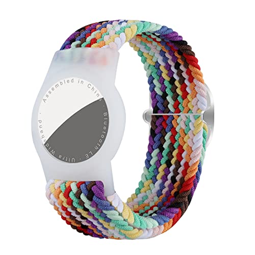 Dingfeiyu Nylon für AirTag Armband Kinder Wasserdicht, Anti-Lost, Anti-Kratz-Schutz für die Positionierung des Bracelet für AirTag (regenbogen) von Dingfeiyu