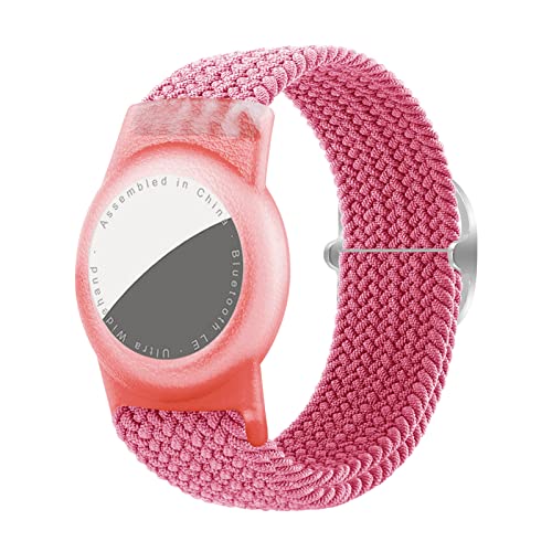 Dingfeiyu Nylon für AirTag Armband Kinder Wasserdicht, Anti-Lost, Anti-Kratz-Schutz für die Positionierung des Bracelet für AirTag (rosa) von Dingfeiyu