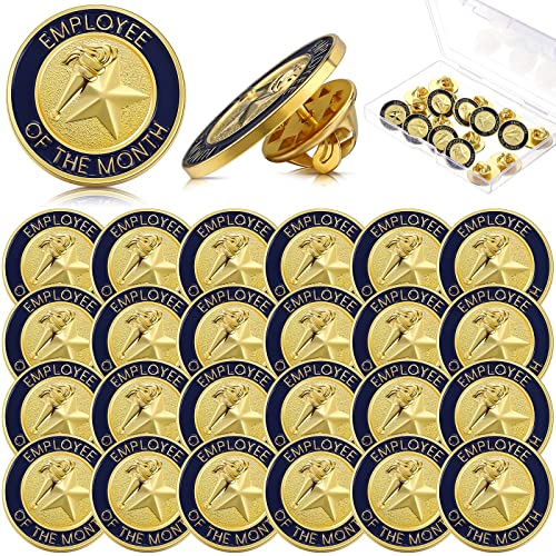 Dingion 24 Stück Anstecknadeln – Mitarbeiter des Monats & Excellence in Service – 1,9 cm Emaille-Pins für Auszeichnungsmitarbeiter und Mitarbeiter-Team-Geschenk von Dingion
