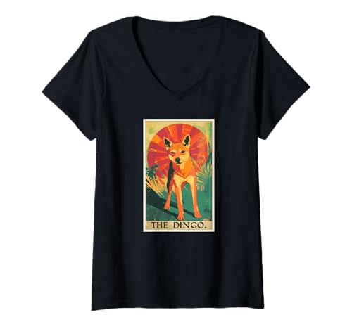Damen Dingo Tarot Karte Dingos Dingo T-Shirt mit V-Ausschnitt von Dingos Dingo Tier Shop