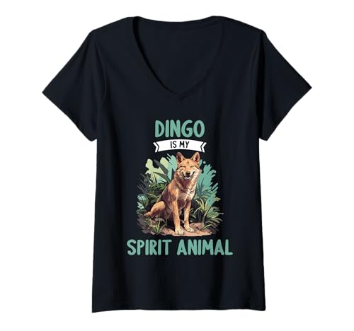 Damen Dingos Dingo T-Shirt mit V-Ausschnitt von Dingos Dingo Tier Shop