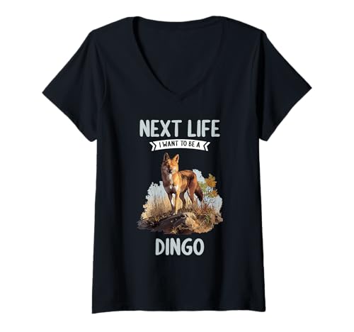 Damen Dingos Dingo T-Shirt mit V-Ausschnitt von Dingos Dingo Tier Shop