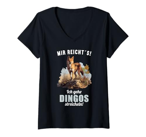 Damen Dingos Dingo T-Shirt mit V-Ausschnitt von Dingos Dingo Tier Shop