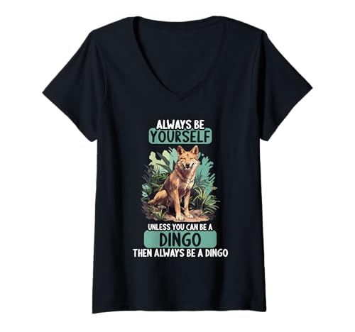 Damen Dingos Dingo T-Shirt mit V-Ausschnitt von Dingos Dingo Tier Shop