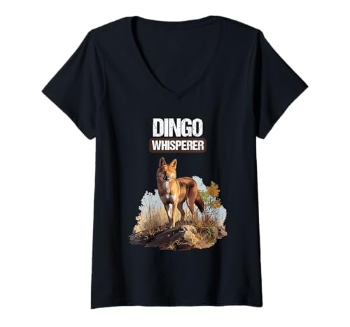Damen Dingos Dingo T-Shirt mit V-Ausschnitt von Dingos Dingo Tier Shop
