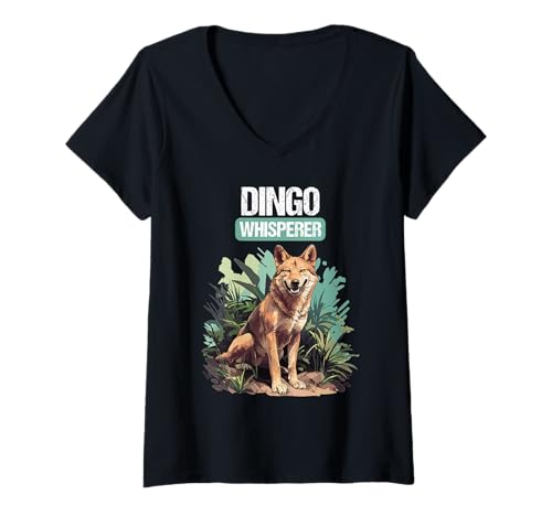 Damen Dingos Dingo T-Shirt mit V-Ausschnitt von Dingos Dingo Tier Shop