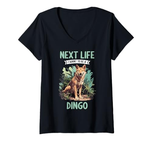 Damen Dingos Dingo T-Shirt mit V-Ausschnitt von Dingos Dingo Tier Shop