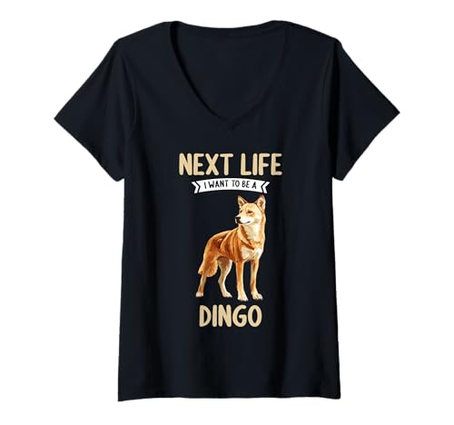 Damen Dingos Dingo T-Shirt mit V-Ausschnitt von Dingos Dingo Tier Shop