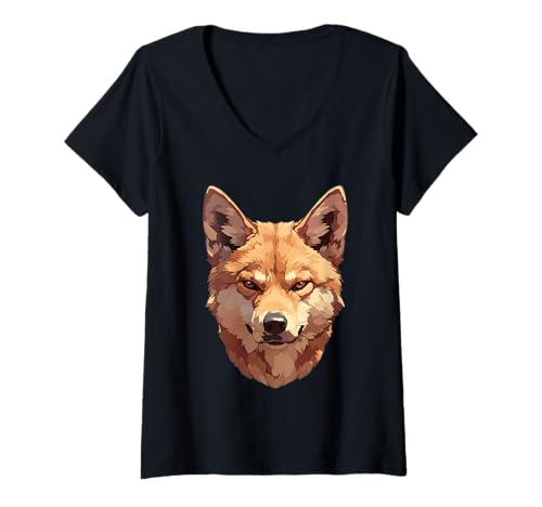 Damen Dingos Dingo T-Shirt mit V-Ausschnitt von Dingos Dingo Tier Shop