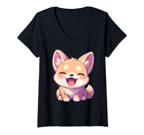 Damen Dingos Dingo T-Shirt mit V-Ausschnitt von Dingos Dingo Tier Shop