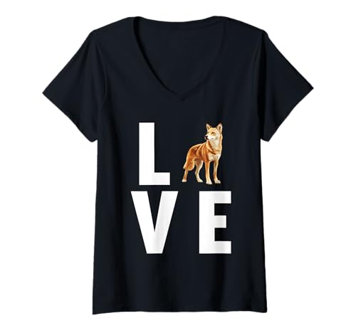 Damen Dingos Dingo T-Shirt mit V-Ausschnitt von Dingos Dingo Tier Shop