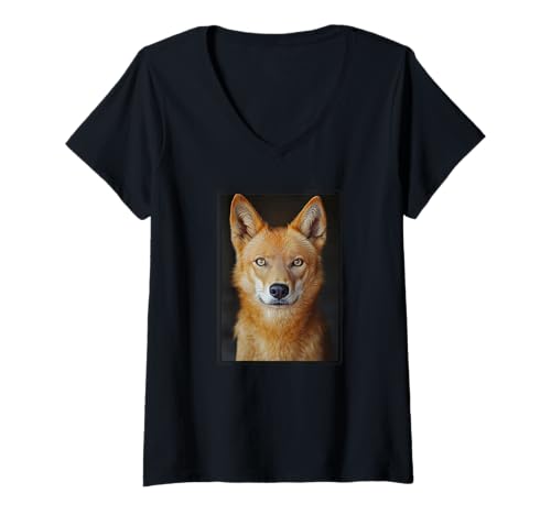 Damen Dingos Dingo T-Shirt mit V-Ausschnitt von Dingos Dingo Tier Shop