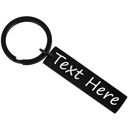 Dinikally Kundenspezifischer personalisierter SchlüsselbundKundenspezifischer gravierter SchlüsselbundKostenloser gravierter Text Schlüsselanhänger (schwarz) von Dinikally