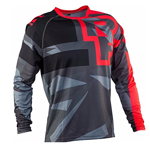 Dinint Herren Mountainbike Trikot, Lange Ärmel Shirt Radtrikot, Atmungsaktive Cycling Jersey, Schnell Trocknen Radsport Bekleidung, antibakteriell MTB Trikot T Shirt für, Vault Jersey von Dinint