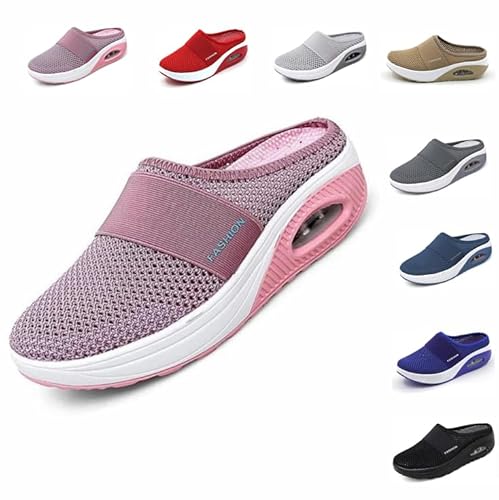 Orthopedic Diabetic Walking Shoes,Orthopädische Schuhe Damen,Air Cushion Slip-On Walkingschuhe,Air Cushion Shoes for Women, Freizeit Mesh Atmungsaktiv Sandals with Arch Support for Indoor Outdoor von Dinint