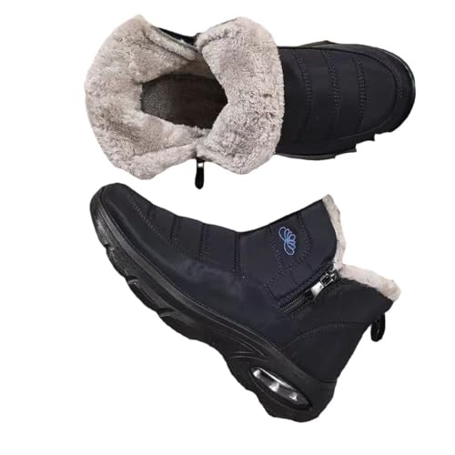 Winterstiefer Damen mit Air Cushion Orthopedic Diabetic Warme Kurzschaft Stiefel Senioren Winter Kurzschaf Diabetiker Wanderschuhe von Dinint