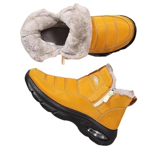 Winterstiefer Damen mit Air Cushion Orthopedic Diabetic Warme Kurzschaft Stiefel Senioren Winter Kurzschaf Diabetiker Wanderschuhe von Dinint