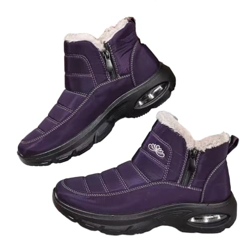 Winterstiefer Damen mit Air Cushion Orthopedic Diabetic Warme Kurzschaft Stiefel Senioren Winter Kurzschaf Diabetiker Wanderschuhe von Dinint