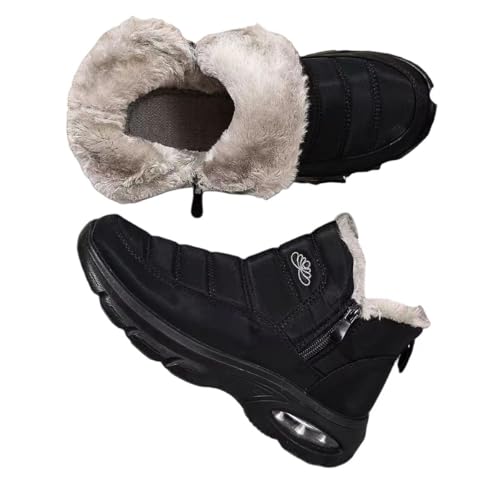 Winterstiefer Damen mit Air Cushion Orthopedic Diabetic Warme Kurzschaft Stiefel Senioren Winter Kurzschaf Diabetiker Wanderschuhe von Dinint