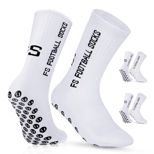 Grip Socken Fussball 2 paar Fussball Socken Herren Unisex Socks | Anti-Rutsch-Design | Universal-Maßstab 39-46 | 75% Baumwolle | Stutzen Fußball Socken Kinder, Fussballsocken Männer von Dinjunxi