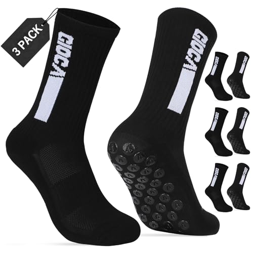 Fußballsocken 3 paar Fußball Socken Unisex Socken | Anti-Rutsch-Design | Universal-Maßstab 39-46 | 75% Baumwolle | Stutzen Fussball Herren, Tape Design Fussballsocken Männer von Dinjunxi