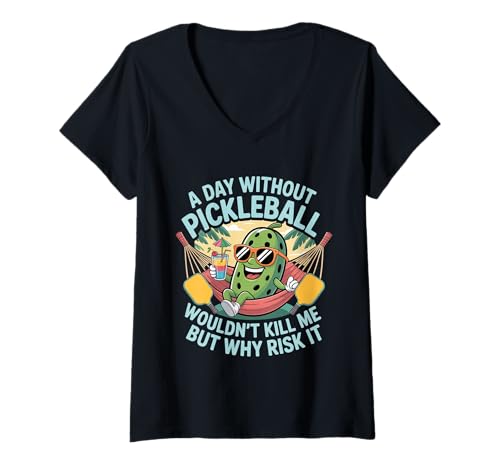 Damen A Day Without Pickleball Why Risk It - T-Shirt mit V-Ausschnitt Damen A Day Without Pickleball Why Risk It - T-Shirt mit V-Ausschnitt von Dink Pickleball Widmung