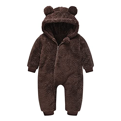 Dinnesis Baby Strampler Säugling Neugeborenes Mädchen Jungen Bär Warmer Dicker Schneeanzug Kapuzenmantel Overall Kälteschutz Winddicht Winterkleidung von Dinnesis