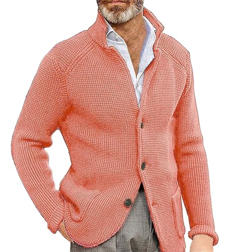 Dinnesis Cardigan Herren Strick Anzugjacke Blau Männer Regular Fit Strickjacke Frühling Herbst Freizeitanzug Blazer Klassisch Sakko Geeignet Für Party Datum Abschlussball Hochzeit Smoking von Dinnesis