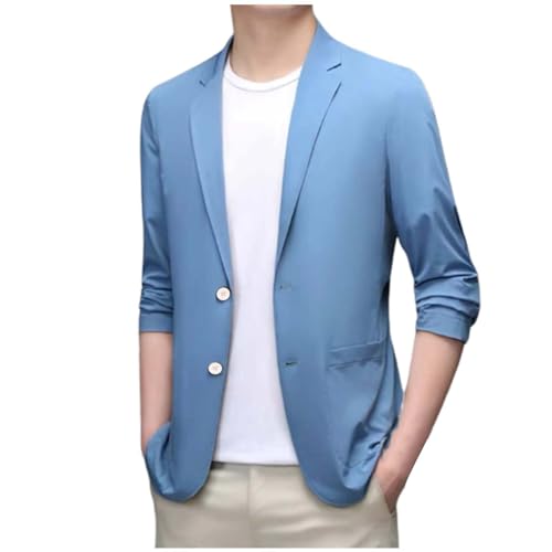 Dinnesis Herren Sakko Lässige Blazer Herren Sommer Leicht Slim Fit Anzugjacke Elegante Anzugsakko Herren 2-Knopf Sakko Sportlich Blazer Jackett Für Hochzeit Party Abschluss Business von Dinnesis