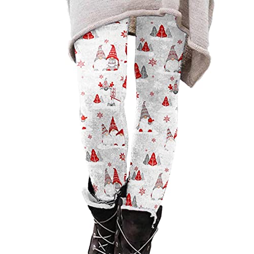 Dinnesis Thermo Weihnachten Leggings Damen - Thermohose Fleece Gefüttert Strumpfleggins Rentier-Motiv Sportleggins Elastische Weihnachtshosen Plüsch Jogginghose Strench Yoga-Leggins von Dinnesis