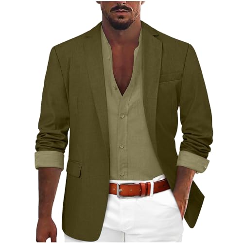 Sakko Herren Casual Blazer Slim Fit Sakko Sportlich Sommer Leichte Freizeit Anzugjacke Einfarbig Elegant Business-Jacke Sakko Lässig Anzug Elastische Freizeitanzug Für Hochzeit Party von Dinnesis