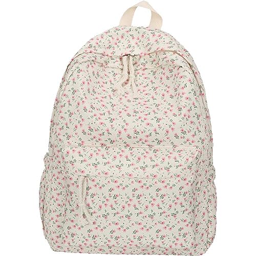 Kawaii Rucksack kleine Blumen-Schultasche leichter Rucksack ästhetischer Rucksack lässige Reise-Schultasche für Mädchen und Frauen von Dinntty