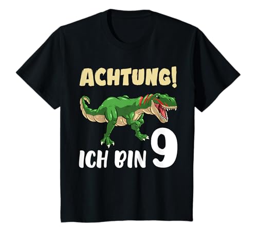 9. Geburtstag Dino Shirt Jungen 9 Jahre Alt Dinosaurier T-Shirt von Dino 9 Jahre Tshirt Junge 9 Jahre Dino Geschenk