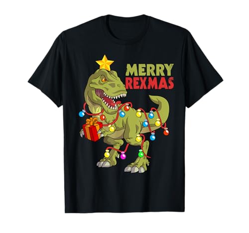Dinosaurier Weihnachten Merry Rexmas Kinder Jungen Kleinkind Dino T-Shirt von Dino Christmas Shirt For Kids Boys Girls Gifts