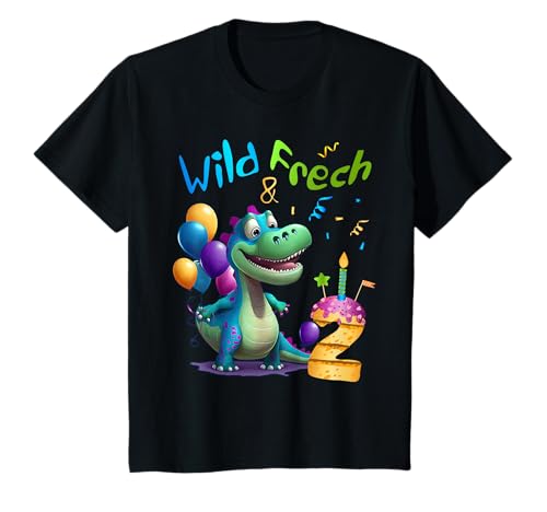 2. Geburtstag Dino - Wild Frech & 2 Jahre - Jungen T-Shirt 2. Geburtstag Dino - Wild Frech & 2 Jahre - Jungen T-Shirt von Dino Geburtstagsshirt Junge Dinosaurier