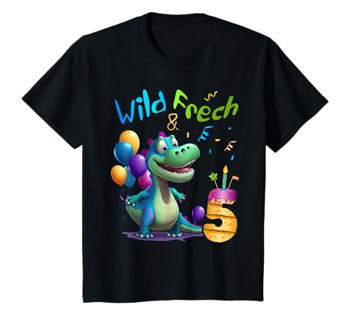 5. Geburtstag Dino - Wild Frech & 5 Jahre - Jungen T-Shirt 5. Geburtstag Dino - Wild Frech & 5 Jahre - Jungen T-Shirt von Dino Geburtstagsshirt Junge Dinosaurier
