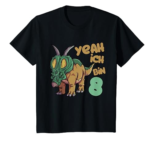 Kinder Geburtstagsshirt 8 Jahre Junge Dinosaurier Shirt Jungen T-Shirt von Dino Geburtstagsshirt & Dinosaurier Shirts Jungen