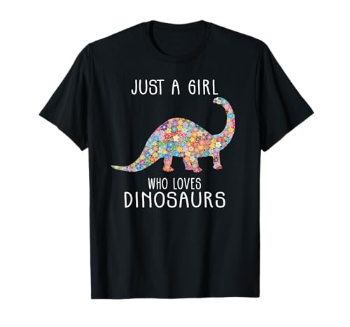 Girls Loves Dinosaurs Dinosaurier Mädchen Teenager T-Shirt von Dino Für Mädchen Shop