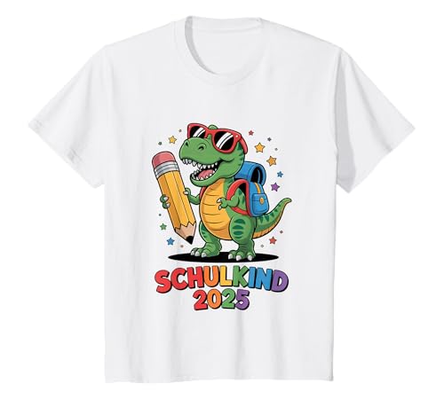 Kinder Schulkind 2025 Dino Mädchen Jungen Dinosaurier Einschulung T-Shirt von Dino Schulanfang 2025 Designs