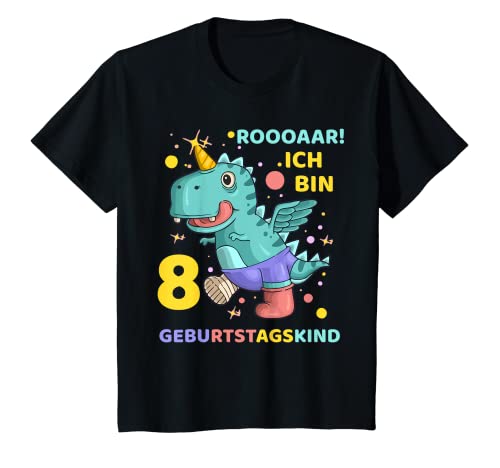 Kinder Geburtstagsshirt 8 Jahre Junge Dinosaurier Dino 8 Geburtstag T-Shirt von Dino Shirts zum 8. Geburtstag