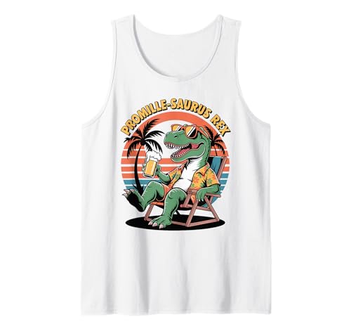 Herren Promille-Saurus Rex Lustiger Dino Und Bier Tank Top von Dino & Bier Sprüche Und Designs