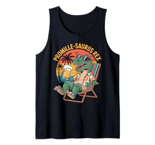 Herren Promille-Saurus Rex Lustiges Dino Und Bier Tank Top von Dino & Bier Sprüche Und Designs
