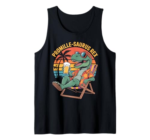 Herren Promille-Saurus Rex Lustiges Dino Und Bier Tank Top von Dino & Bier Sprüche Und Designs