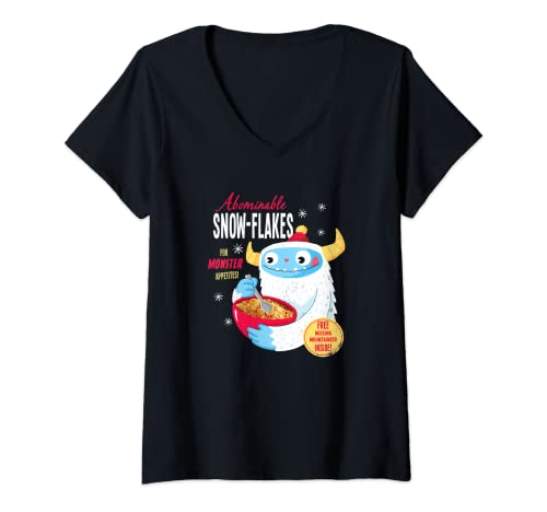 Damen Abominable Snowflakes - Offizielles DinoMike-Design T-Shirt mit V-Ausschnitt von DinoMike Design