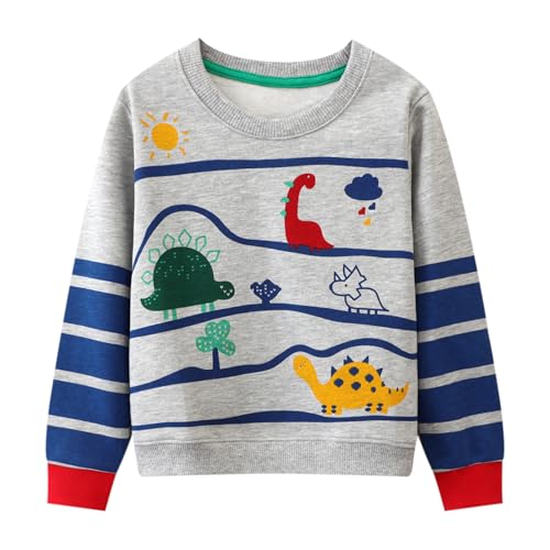 Dinopjs Kinder Jungen Pullover Sweatshirt Süß Langarm Baumwolle Dinosaurier Cartoon Jurassic Planeten Winter & Frühling Weihnachten Warm Oberteile 2-7 Jahre von Dinopjs