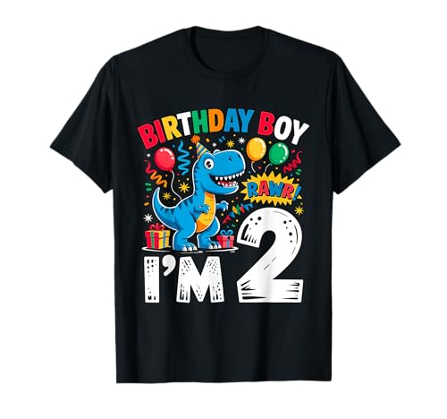 2nd Birthday Boy Rex Dinosaur Youth 2 Year Old T-Shirt von Dinosaur 2nd Birthday Boy Tees