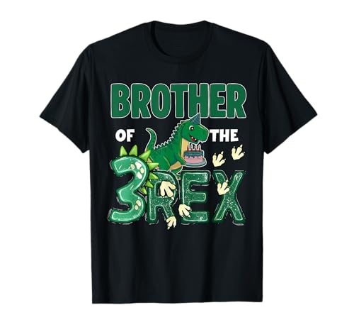 Brother of The Three Rex Birthday Dinosaurier 3 Rex Boy Kids T-Shirt von Dinosaur Birthday Boy Family Matching Party