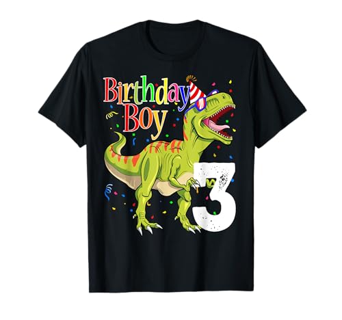 Dinosaurier-Shirts für Kinder, 3. Geburtstag, Rawr I'm 3 Dinosaurier T-Shirt von Dinosaur Birthday Boy shirts