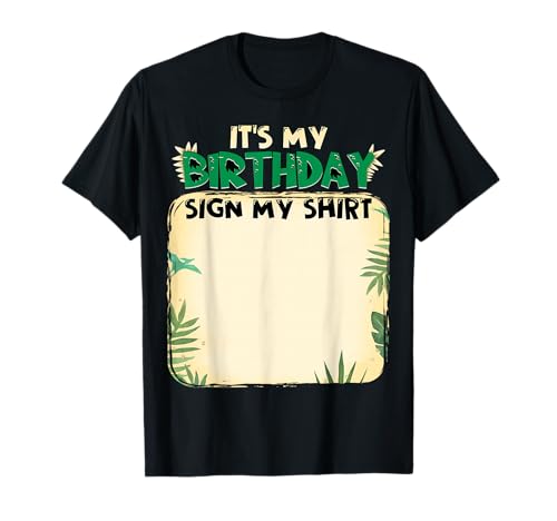 It's My Birthday Schild My Shirt Kids T Rex Dinosaurier Jungen T-Shirt von Dinosaur Birthday Family Matching Shirts
